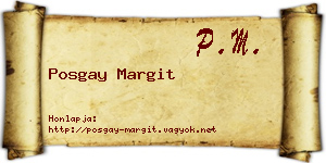 Posgay Margit névjegykártya